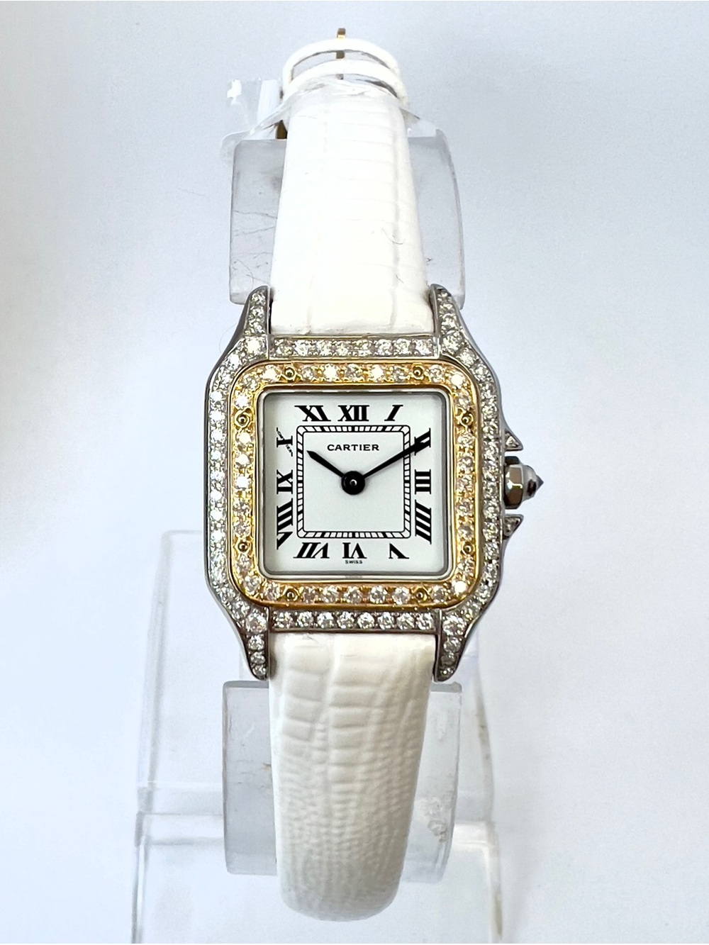 CARTIER PANTHERE 23mm Quartz 2 Tone 0.88TCW DIAMOND Watch White Dial
